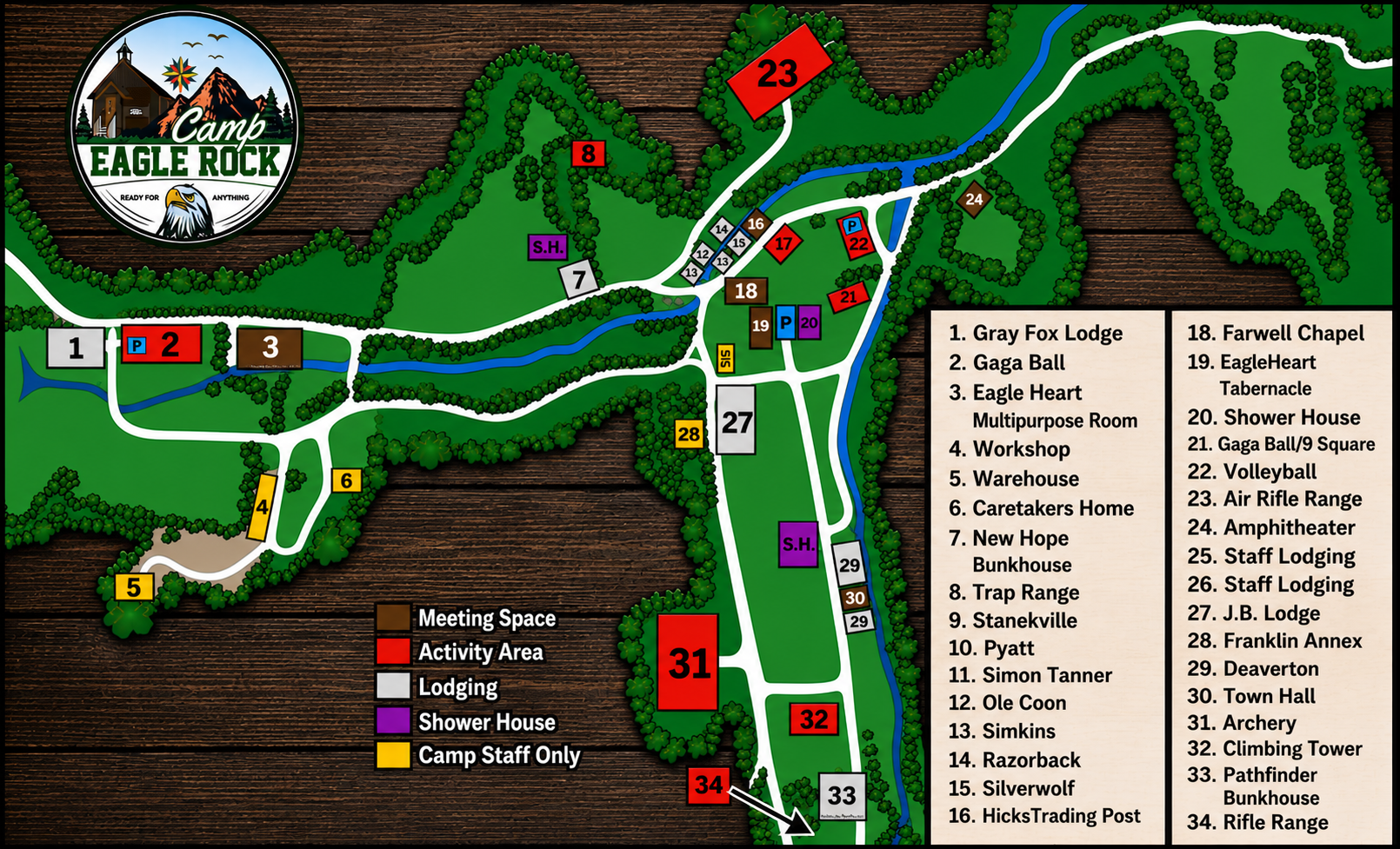 Camp Eagle Rock property map